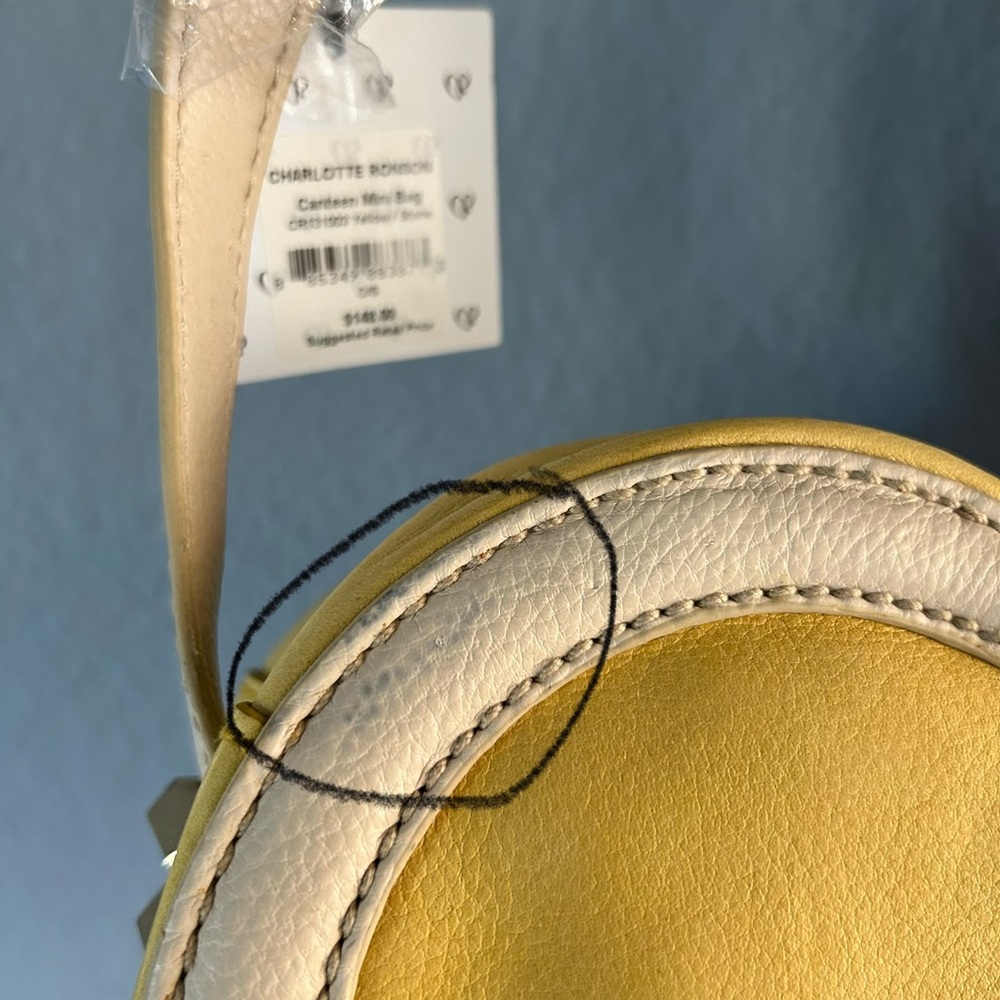 Charlotte Ronson Yellow and Cream Mini Crossbody Bag - Picture 7 of 10